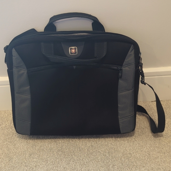 EUC Swiss Gear Wenger Sherpa Laptop Computer Slimcase Bag Black and Grey - Picture 1 of 9